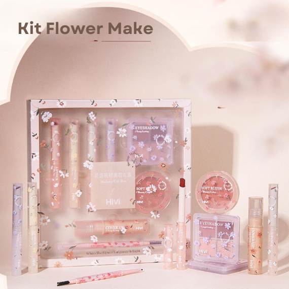 Kit de maquiagem Flower Make 8 pças - LolitaGlow