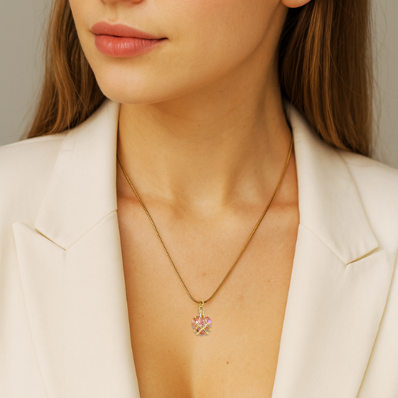 Colar Pink Heart