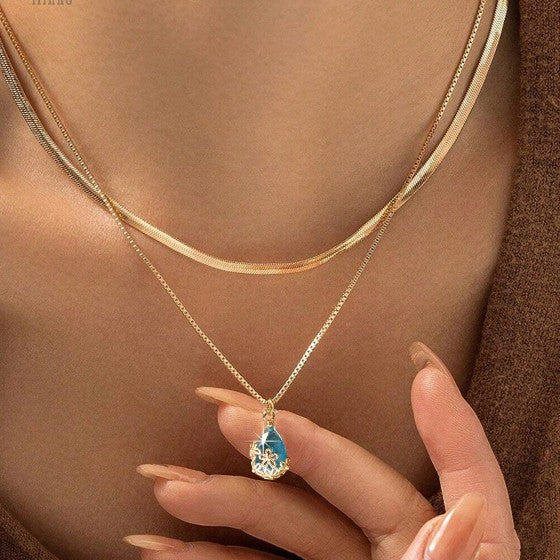 Colar Celestia Blue 2 peças