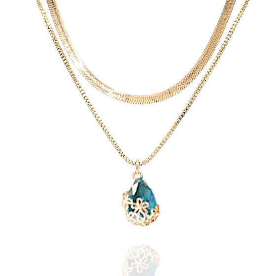 Colar Celestia Blue 2 peças