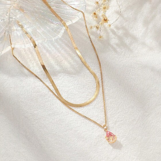 Colar Celestia Pink 2 peças