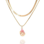 Colar Celestia Pink 2 peças