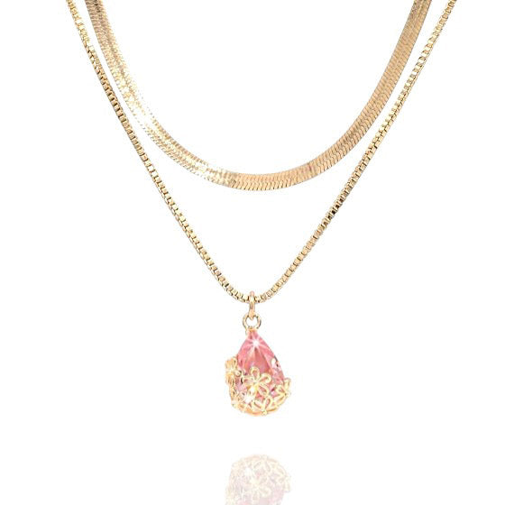 Colar Celestia Pink 2 peças