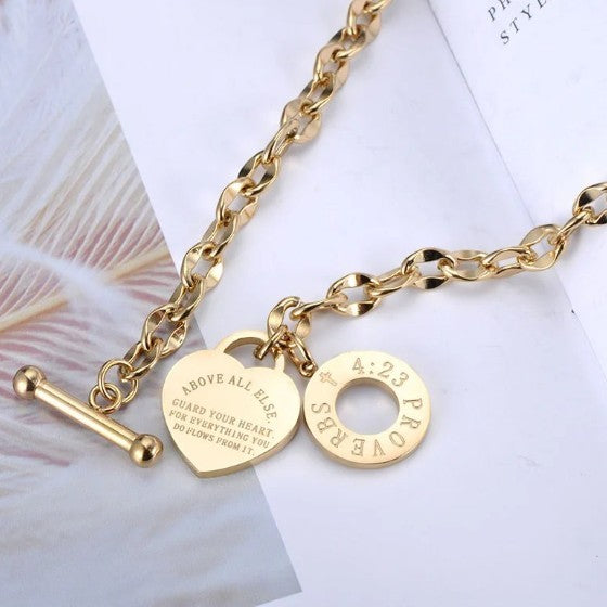 Colar Faith Heart Gold